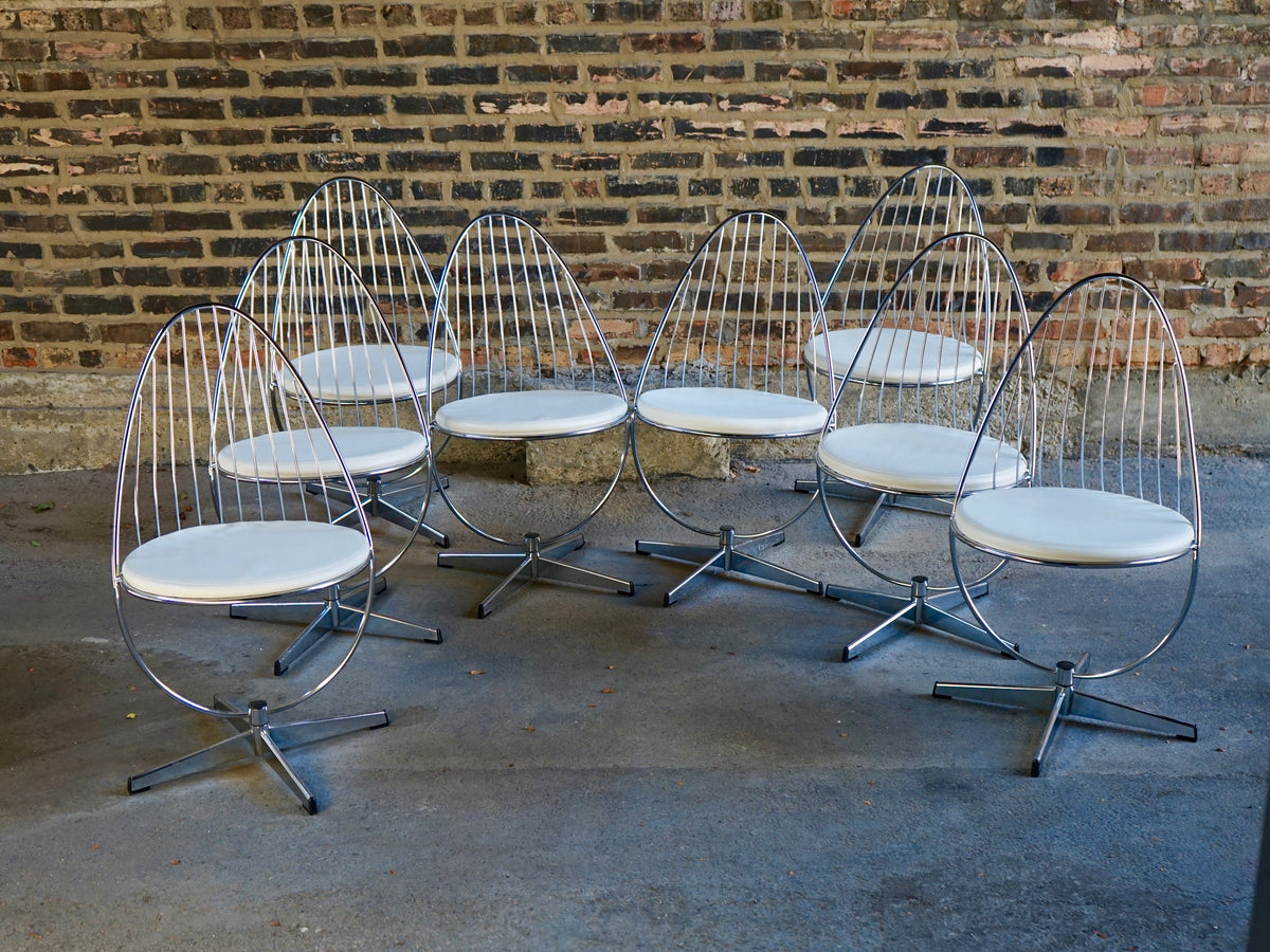 Chrome mid-century swivel chairs swedish Chicago