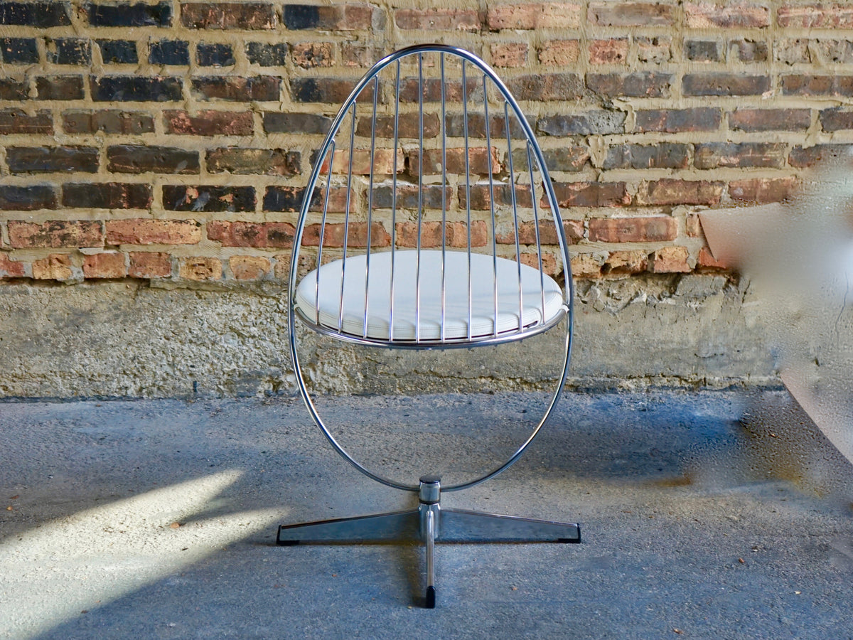 Chrome mid-century swivel chairs swedish Chicago
