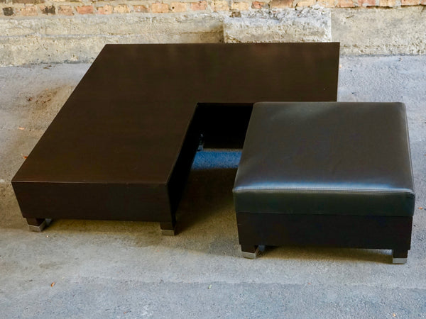 Coffee table with integrated ottoman chicago
