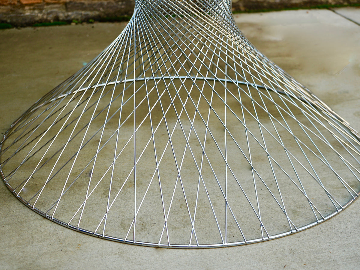 Midcentury Chrome and glass round dining table