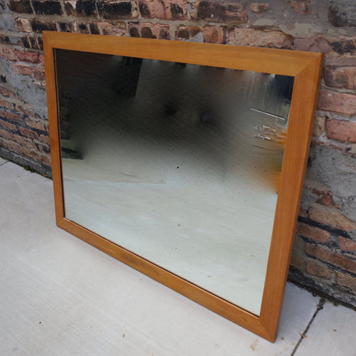 Large rectangular mid-century mirror with a simple bleached mahogany frame. There are 2 mirrors available.  chicago, Studio Sonja Milan
