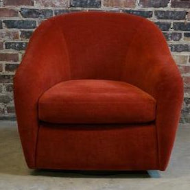 Interior Crafts Mid-Century tub chair on Plinth Base red color, spice color