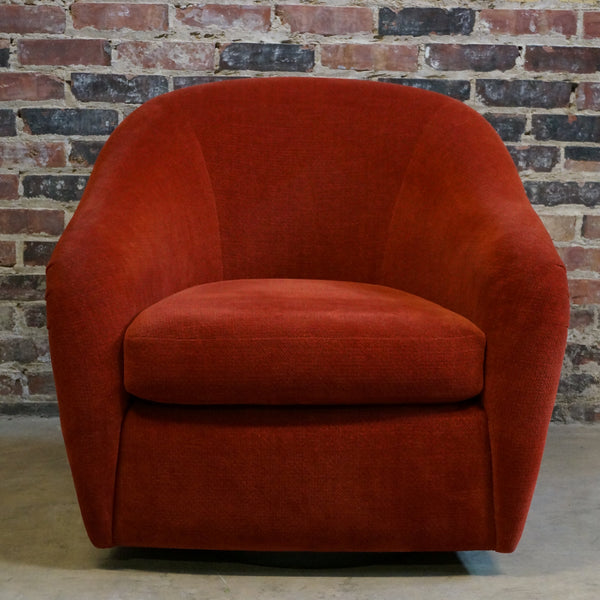 Interior Crafts Mid-Century tub chair on Plinth Base red color, spice color