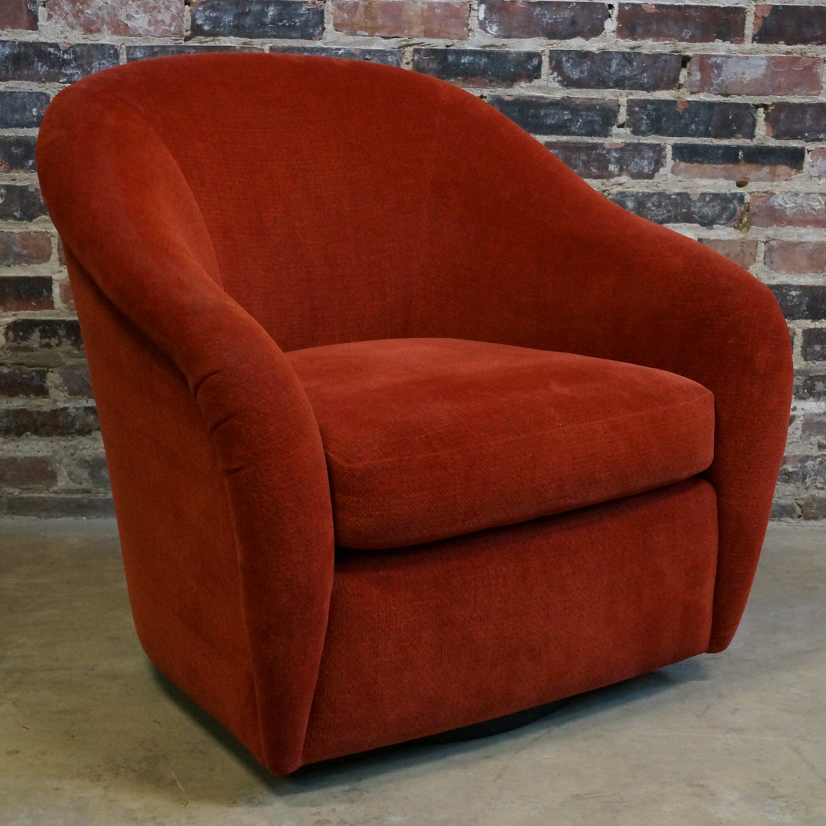 Interior Crafts Mid-Century tub chair on Plinth Base red color, spice color