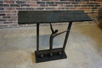 Black Granite and Iron Console Table