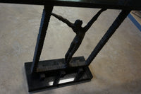 Black Granite and Iron Console Table