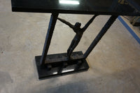 Black Granite and Iron Console Table