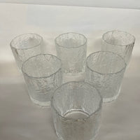 Hoya Japan Frosted Glass Ice Bucket and 6 Rocks Glasses