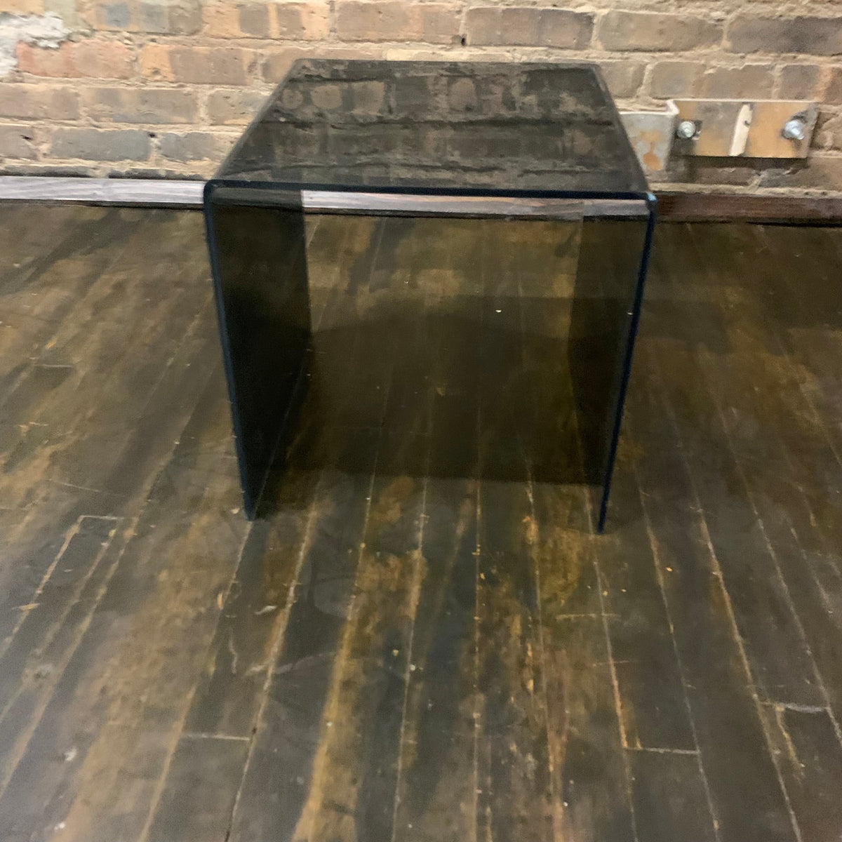 Mid-Century Smoked Lucite End Table