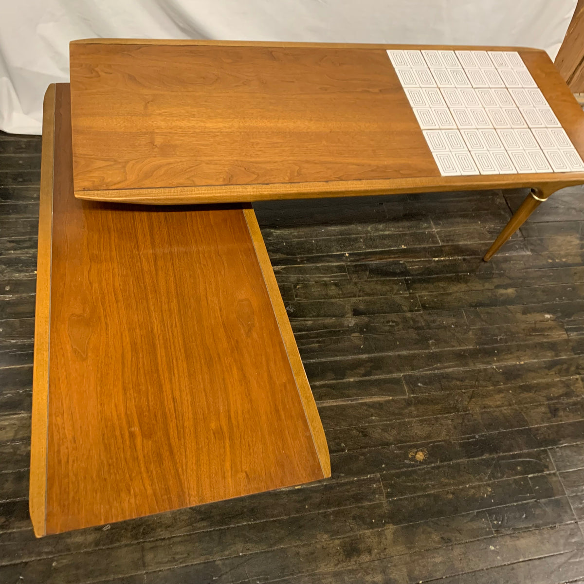 Mid-Century Lane Cosmopolitan Switchblade Coffee Table with Tile Inserts Chicago, IL