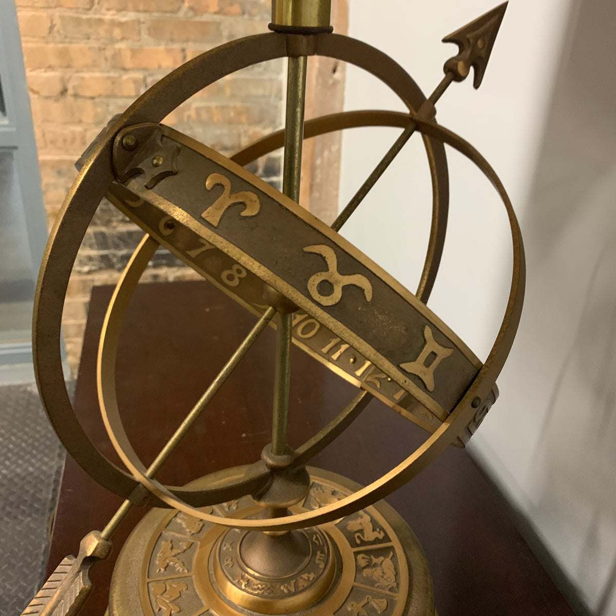Bronze Astrological Armillary Table Lamp by Frederick Cooper Lamp Co.