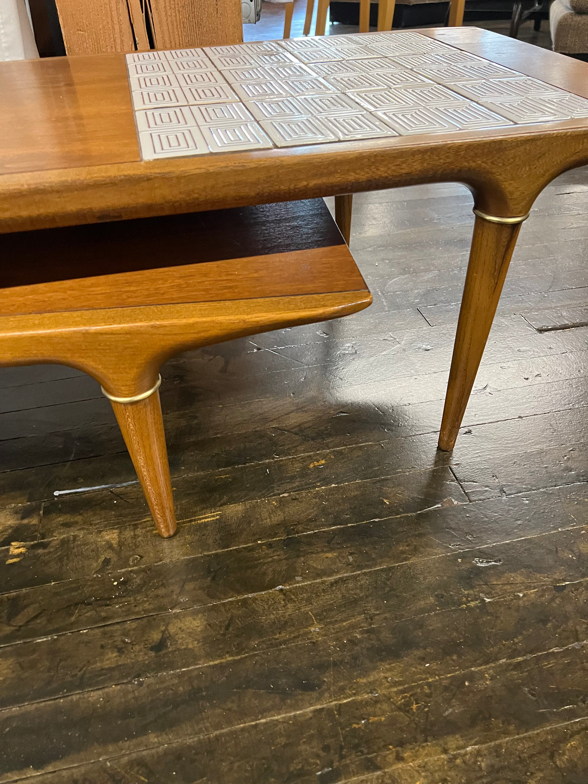 Mid-Century Lane Cosmopolitan Switchblade Coffee Table with Tile Inserts Chicago, IL