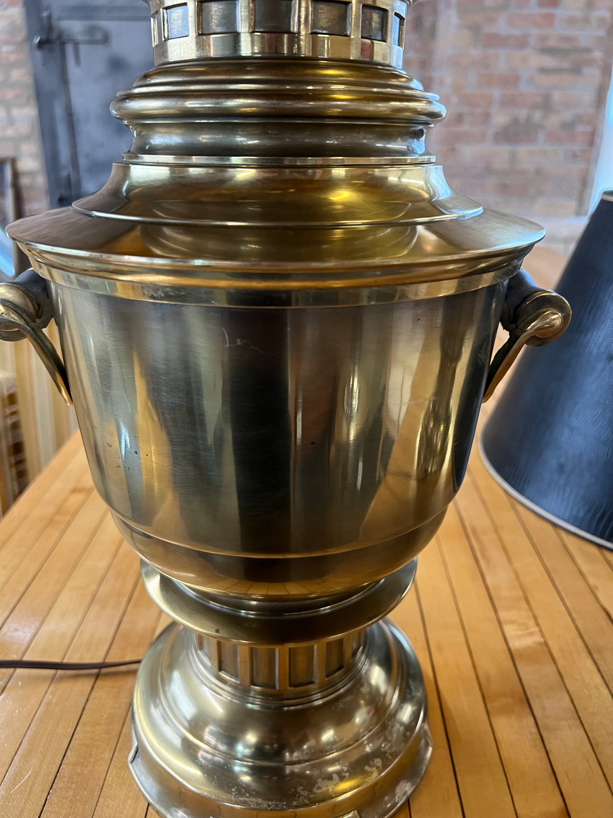 Pair of Stiffel Brass Urn Lamps, Chicago, Il