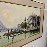 Oil painting of Venice, framed.