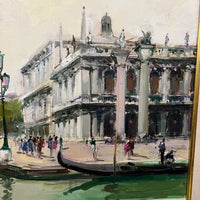 Oil painting of Venice, framed.