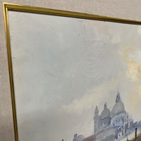 Oil painting of Venice, framed.