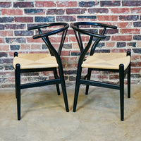 Set of 4 Black Wegner Wishbone Chairs - CH24