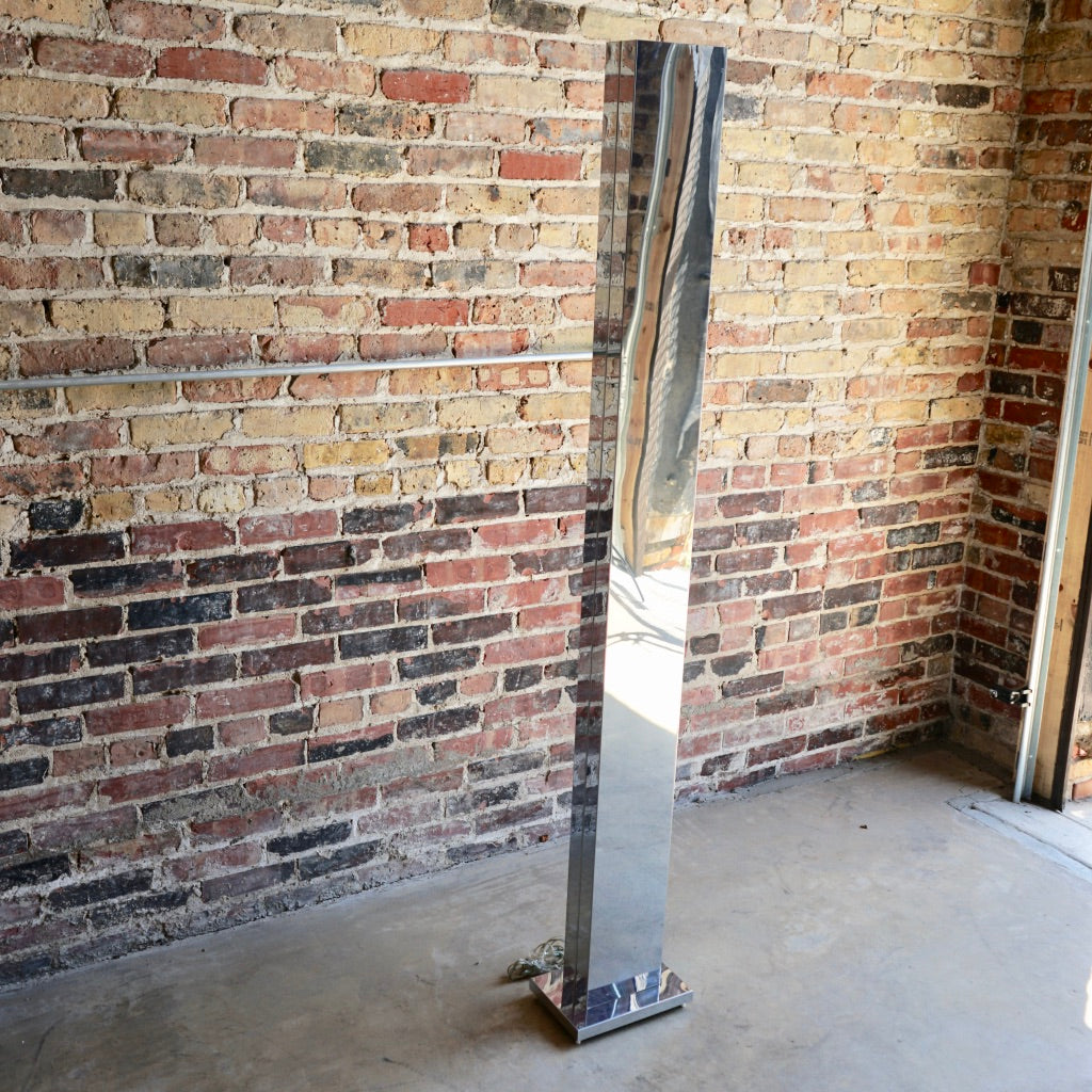 Mid-Century Chrome Torchiere Skyscraper Floor Lamp by Casella