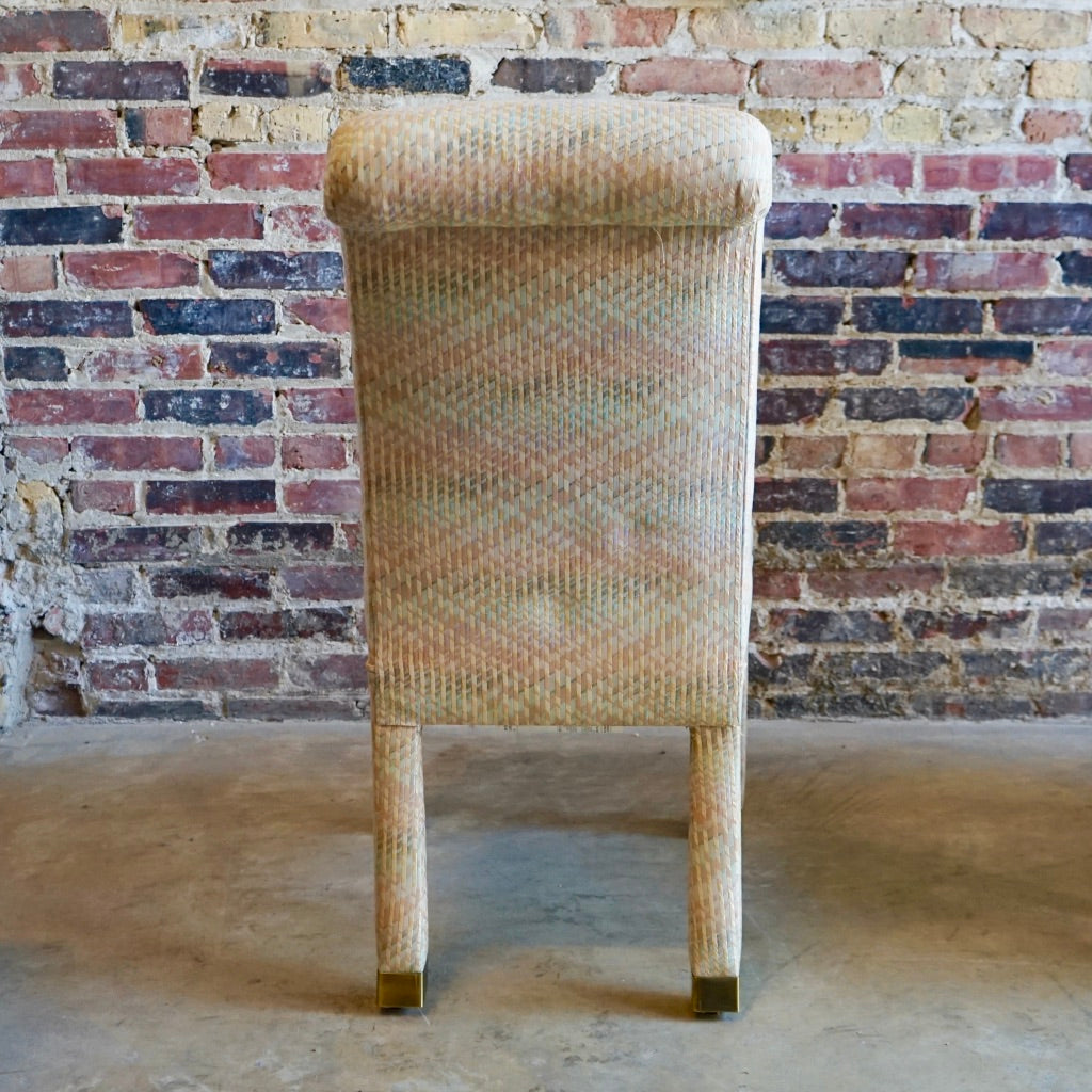 Mid-century pastel upholstered chairs Chicago