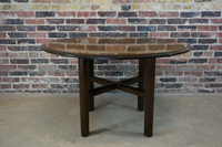 Round walnut game table, chicago, IL