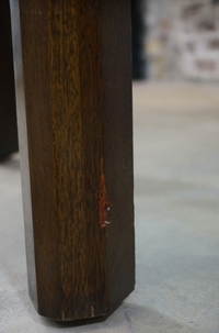 Round walnut game table, chicago, IL