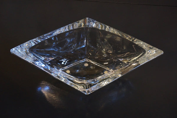 Sevres France Diamond Shaped Crystal Bowl