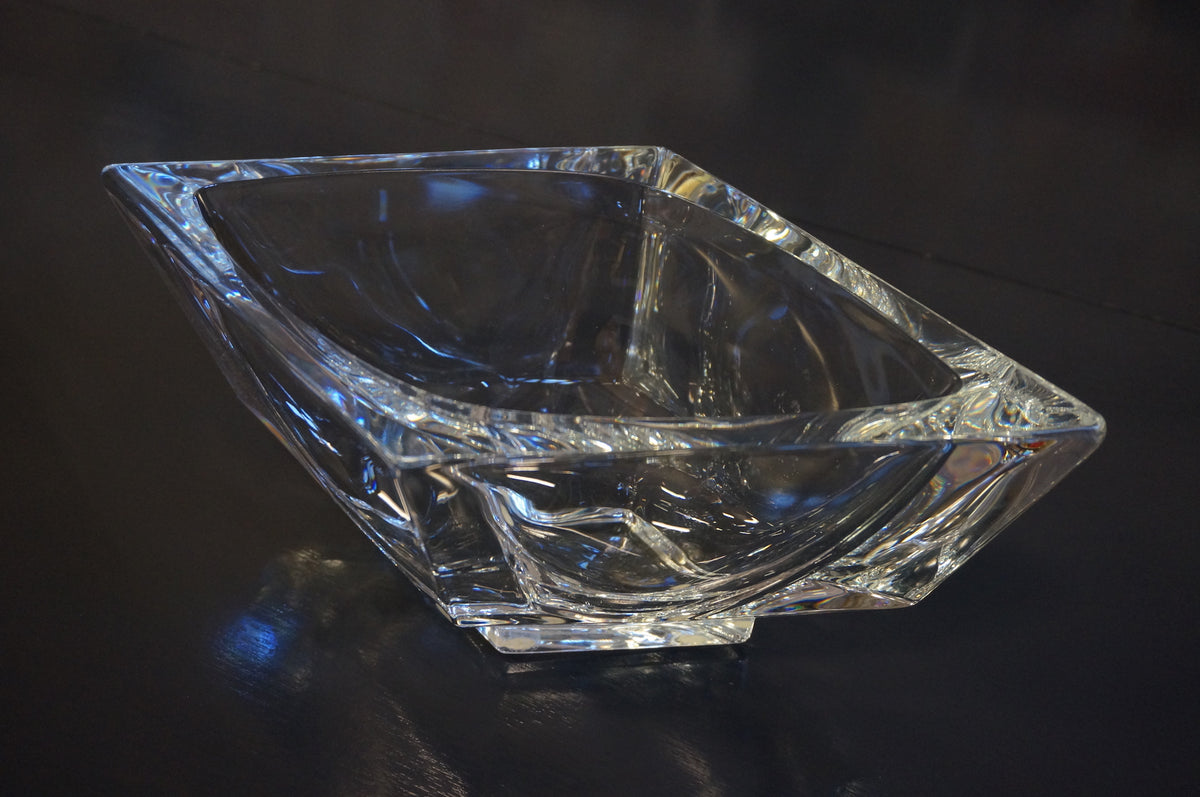 Sevres France Diamond Shaped Crystal Bowl