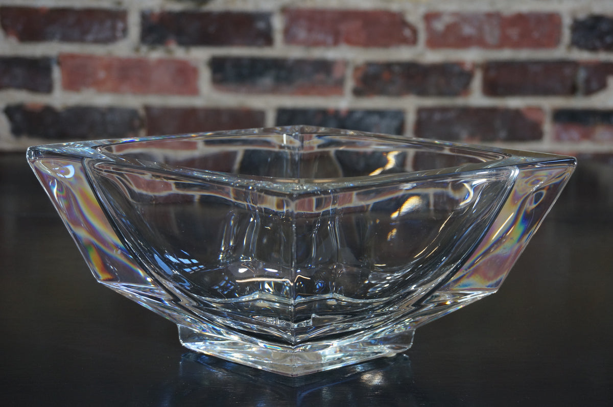 Sevres France Diamond Shaped Crystal Bowl