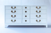 White Lacquered Landstrom Twelve Drawer Dresser