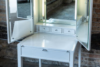 Slim Mid-Century Drexel Vanity Cabinet in White Lacquer