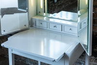 Slim Mid-Century Drexel Vanity Cabinet in White Lacquer