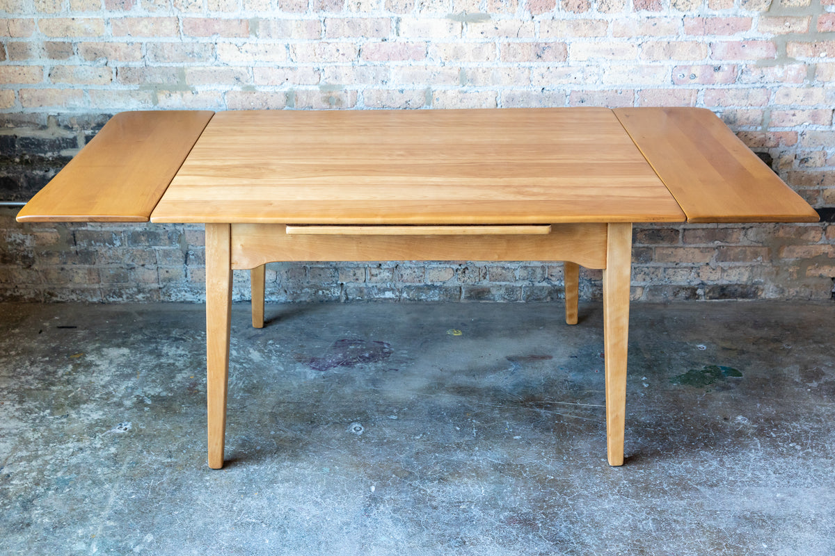 Mid-Century Dining Table with Built-in Leaves by Cushman Furniture