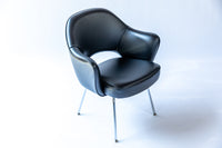 Black Leather Saarinen Executive Armchair