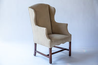 Pair of Reupholstered Mid-Century Slim Wingback Chairs, chicago, IL