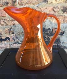 Orange Glass Blenko Pitcher