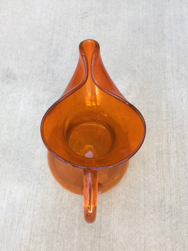 Orange Glass Blenko Pitcher