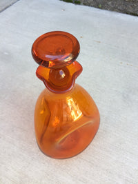 Mid-Century Orange Blenko Decanter