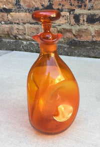 Mid-Century Orange Blenko Decanter