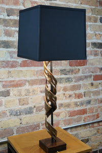 Sculptural Bronze Lamp "Nested Helix" A