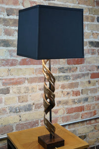 Sculptural Bronze Lamp "Nested Helix" B