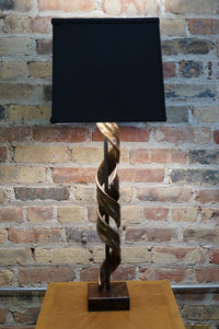 Sculptural Bronze Lamp "Nested Helix" B