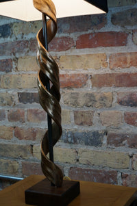 Sculptural Bronze Lamp "Nested Helix" B