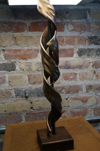 Sculptural Bronze Lamp "Nested Helix" B