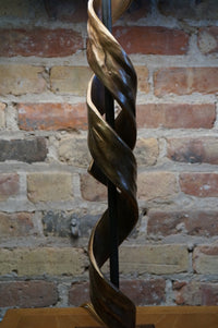 Sculptural Bronze Lamp "Nested Helix" A