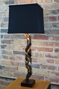 Sculptural Bronze Lamp "Nested Helix" B