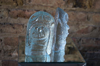 Pair of Mid Century Blenko Ice Floe Aviator Bookend
