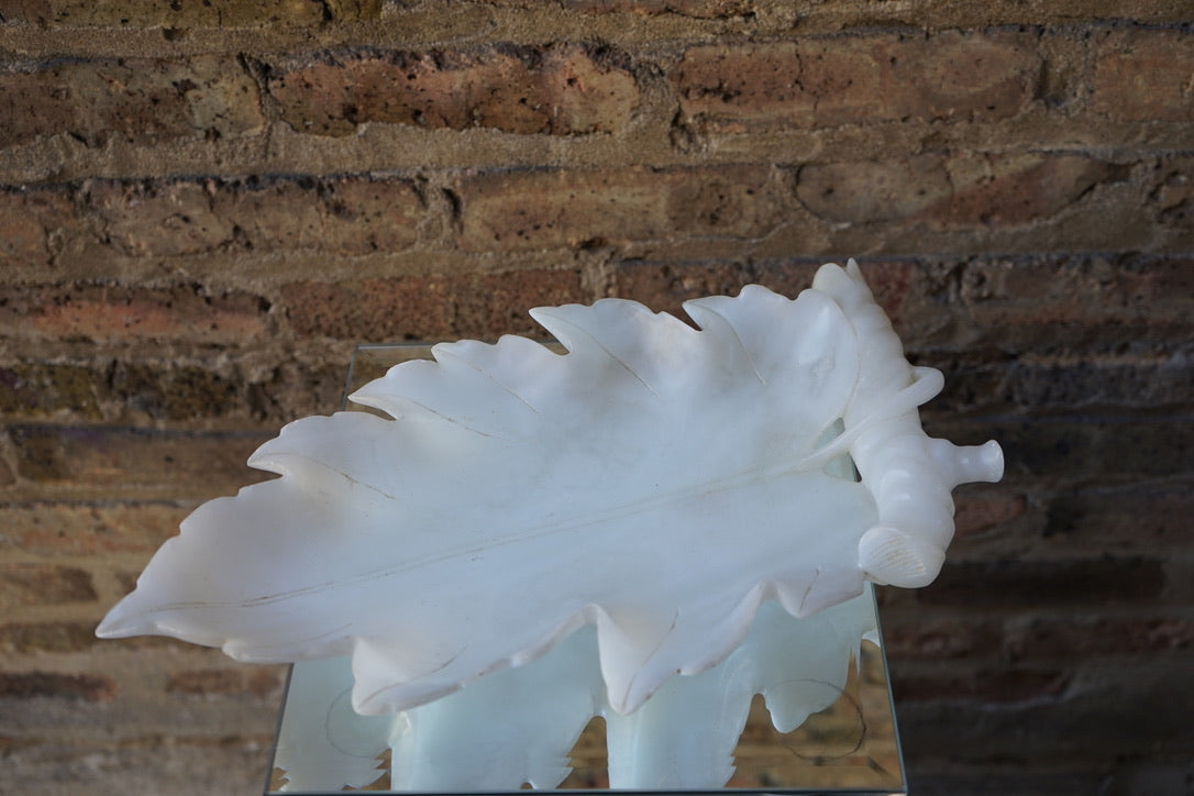 Alabaster Leaf Form Dish/Tray