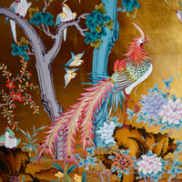 Hand painted birds, tree and flowers