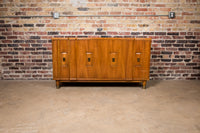 Widdicomb midcentury dresser of sideboard.  Beautiful wood grain and lovely brass hardware.