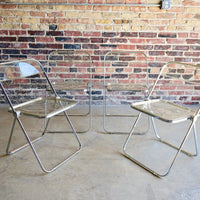 "Plia" clear acrylic folding chairs by Giancarlo Piretti for Castelli - ON HOLD